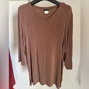 Citiknits Silky Knit Travel Tank Top Womens L Travel Knit Travelers Mocha Brown